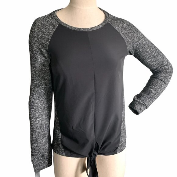 Fabletics Sz XS French Terry Sophia Marled Tie Front Sweatshirt 194J - Picture 2 of 8